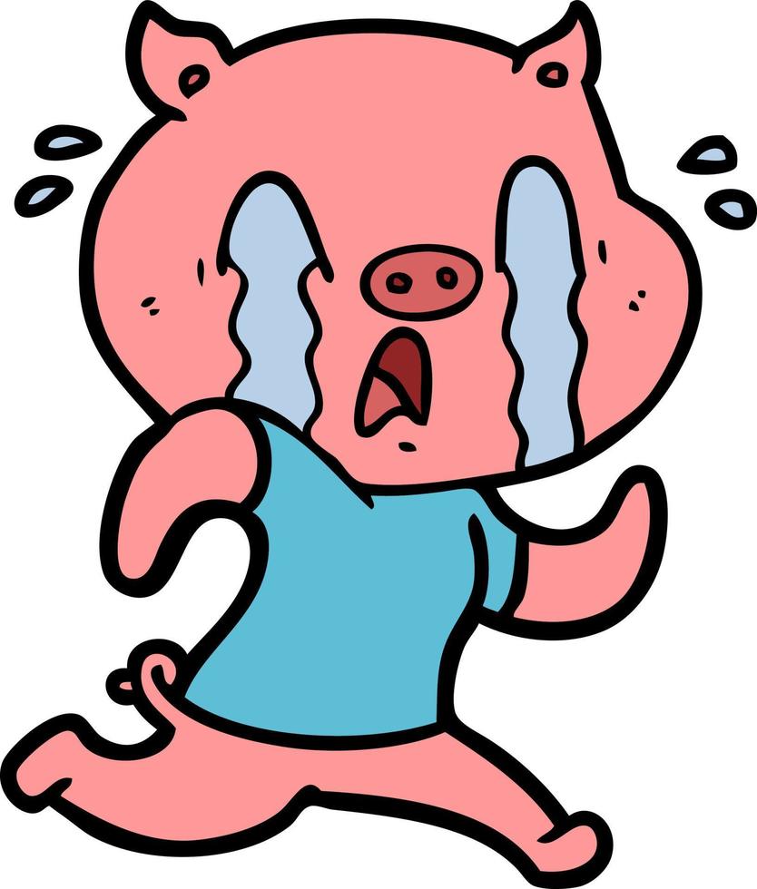 Vector pig character in cartoon style
