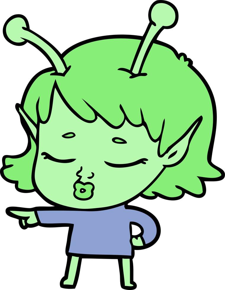 Vector alien character in cartoon style