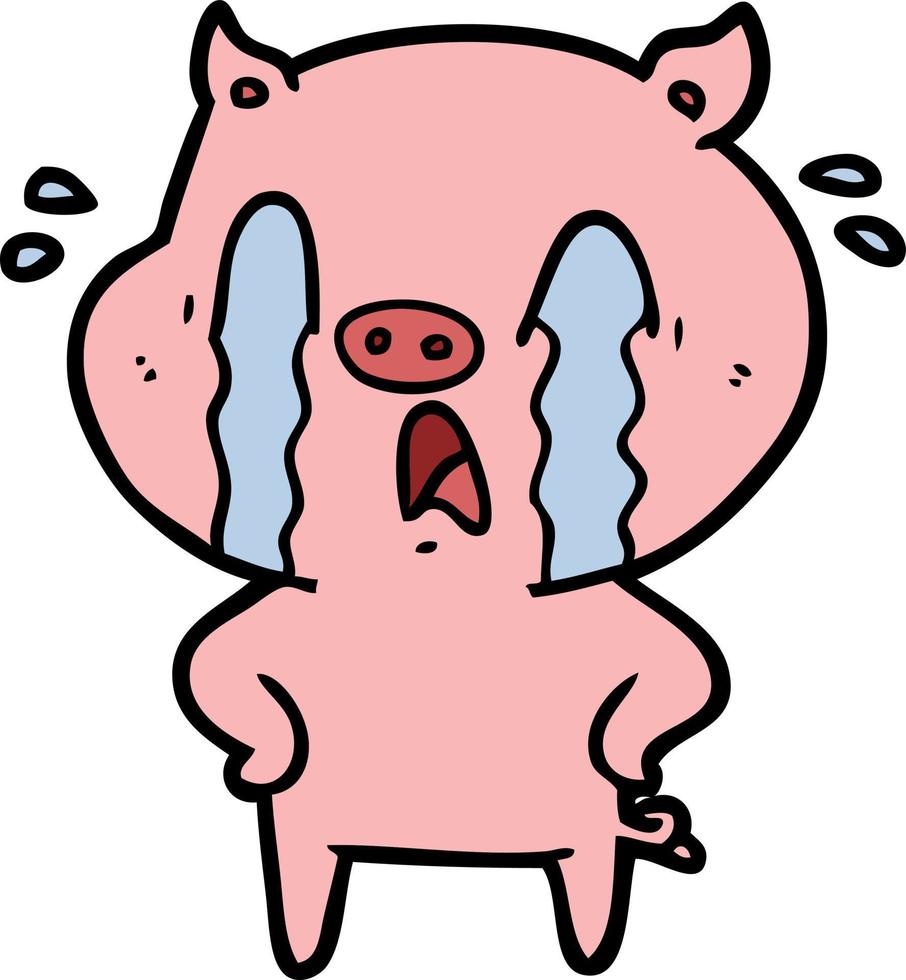 Vector pig character in cartoon style