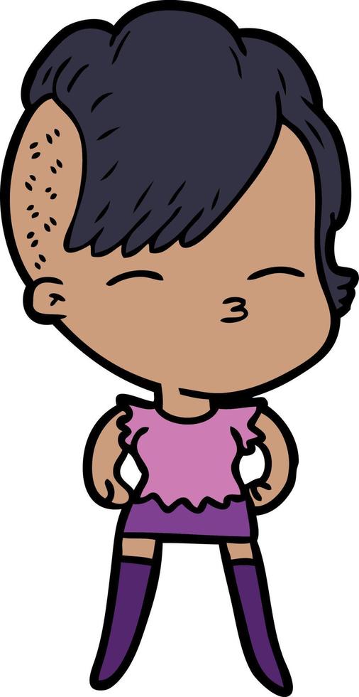 Vector woman character in cartoon style