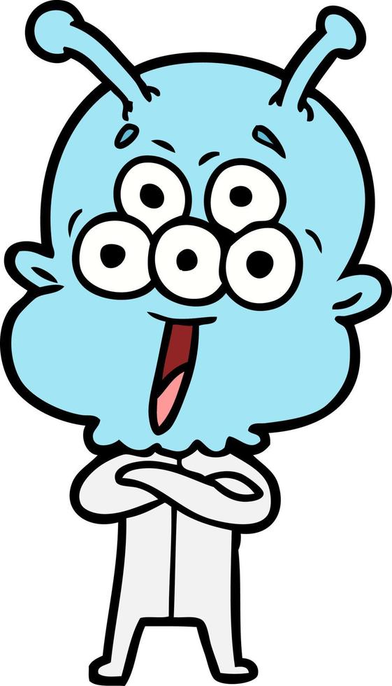 Vector alien character in cartoon style