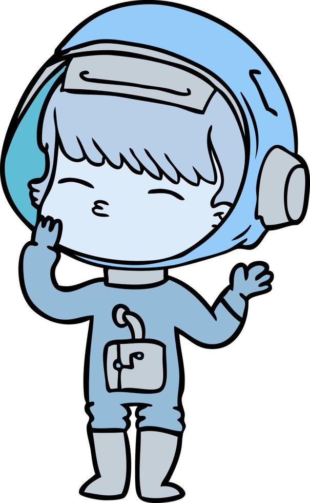 personaje de astronauta vectorial en estilo de dibujos animados vector