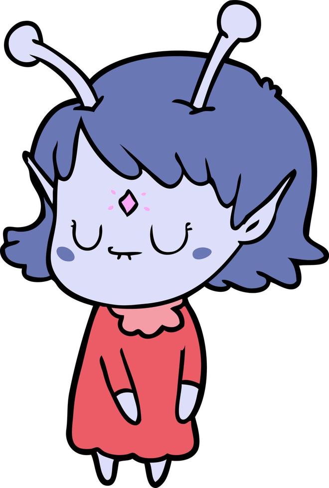 Vector alien character in cartoon style