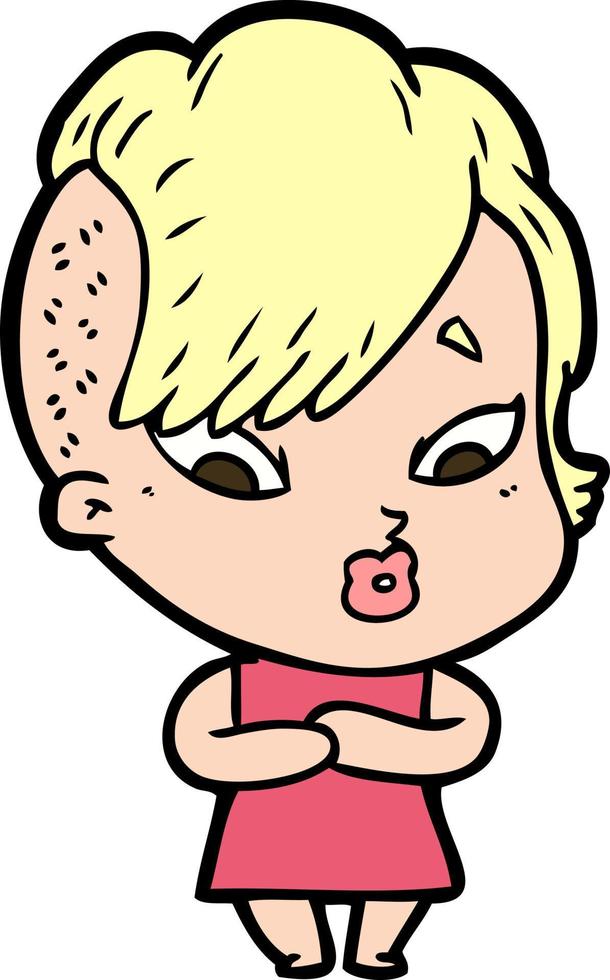 Vector woman character in cartoon style