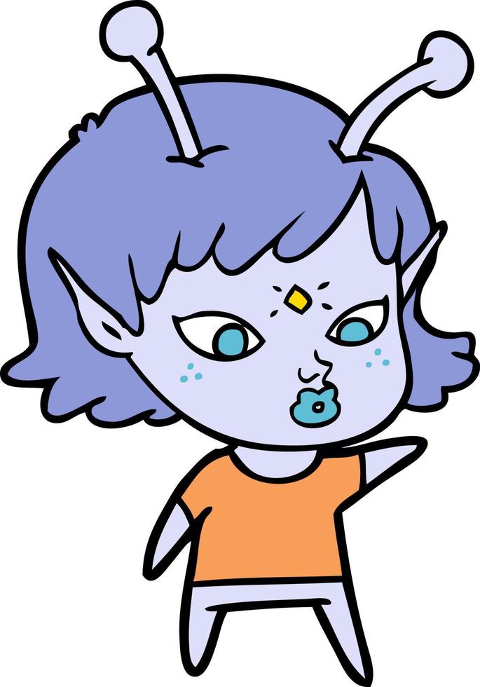 Vector alien character in cartoon style