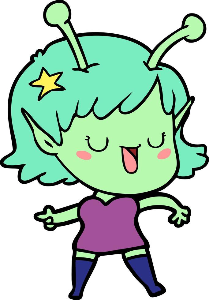 Vector alien character in cartoon style