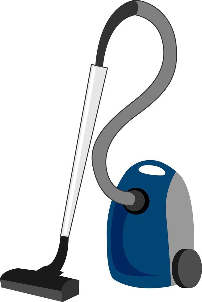 Blue vacuum cleaner, illustration, vector on white background.
