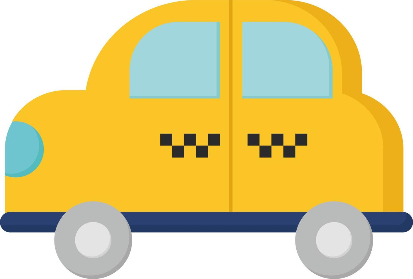 Yellow taxi, illustration, vector on white background.