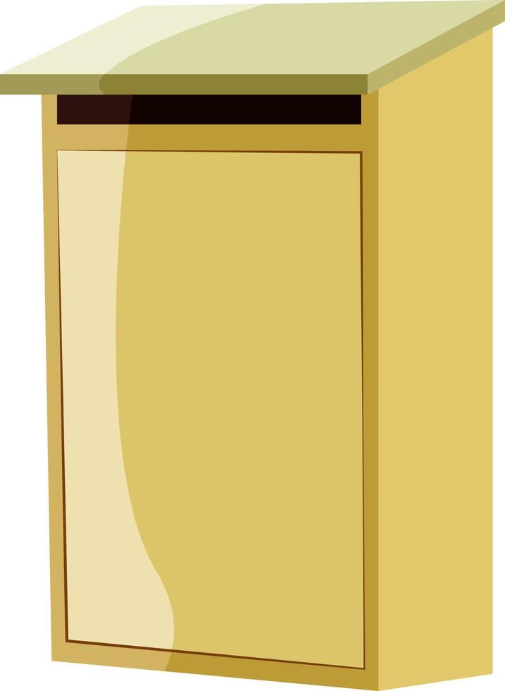 Yellow post box, illustration, vector on white background.