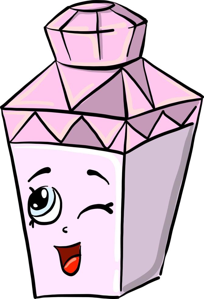 Pink perfume, illustration, vector on white background