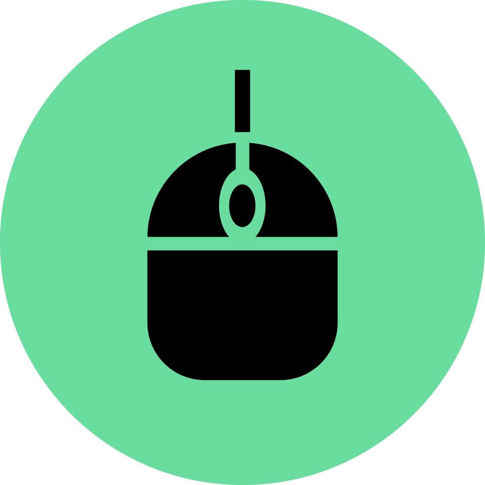 Black computer mouse, illustration, vector on white background.