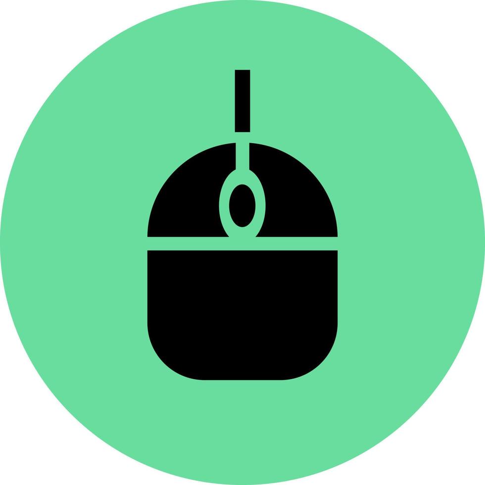 Black computer mouse, illustration, vector on white background.