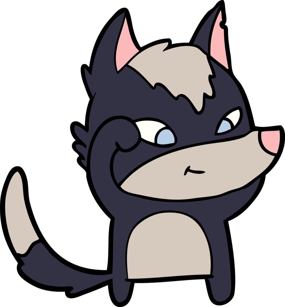 Vector wolf character in cartoon style