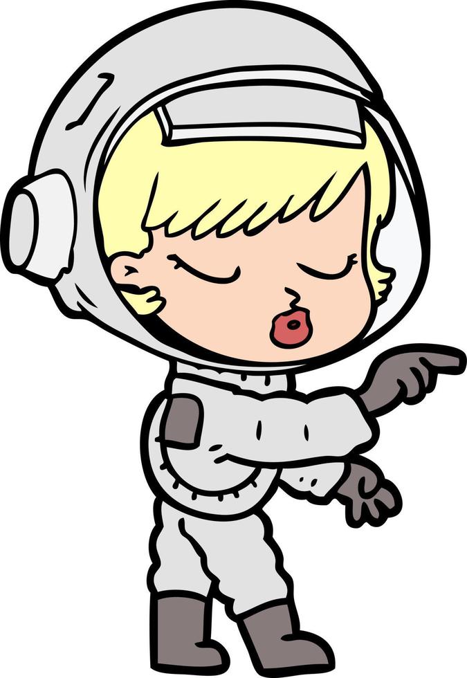 personaje de astronauta vectorial en estilo de dibujos animados vector