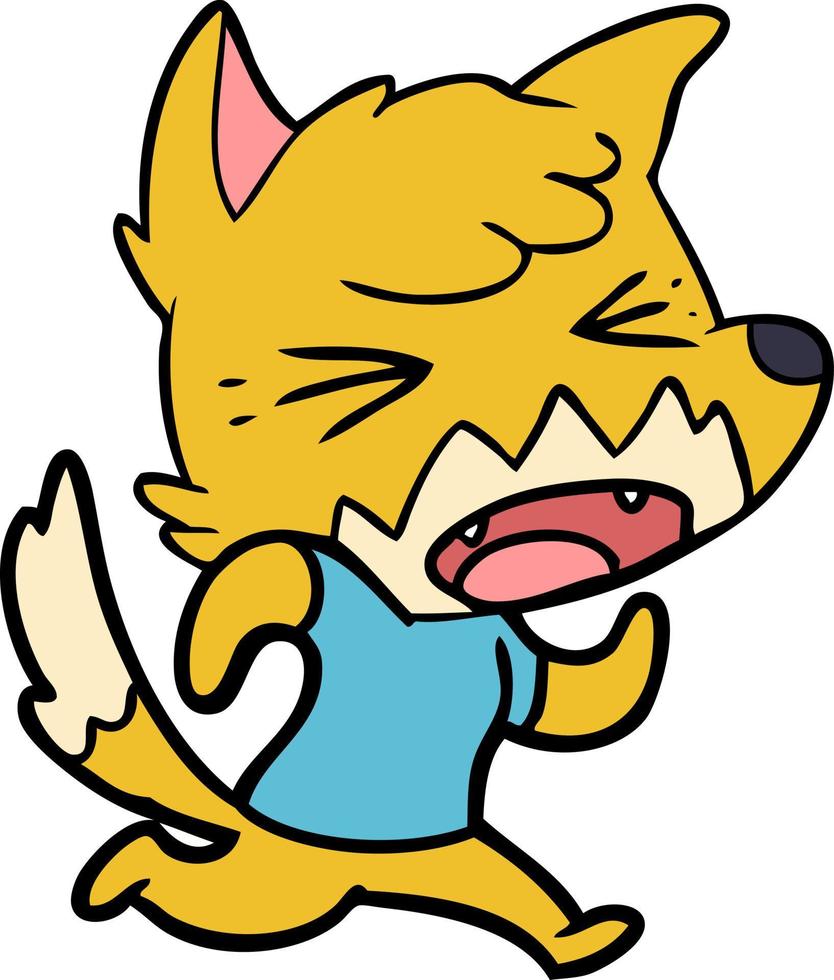 Cartoon angry fox vector