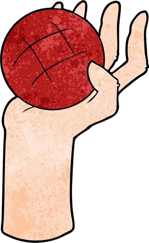 cartoon hand throwing a ball vector