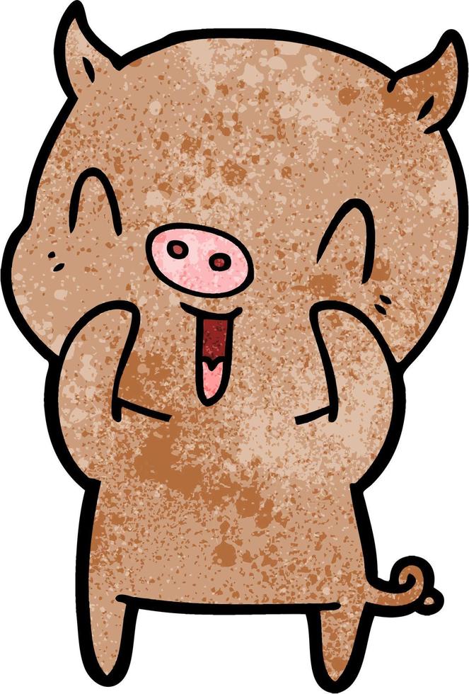 Vector pig character in cartoon style