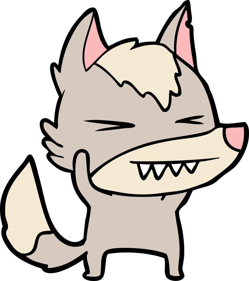 Vector wolf character in cartoon style