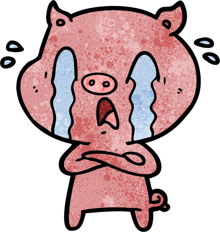 Vector pig character in cartoon style