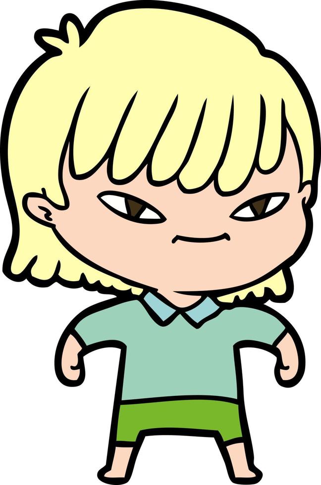 Vector woman character in cartoon style