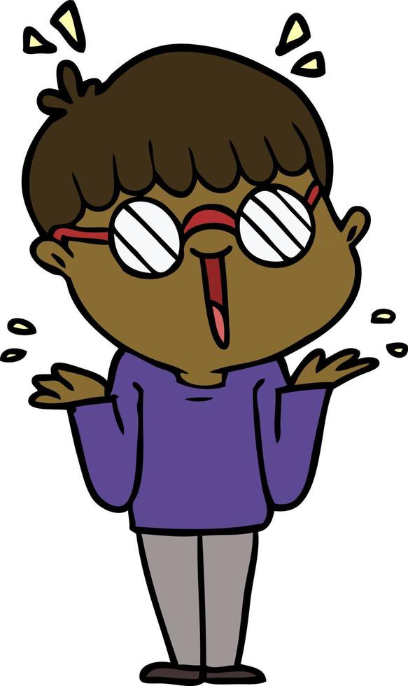 Cartoon man wearing glasses vector