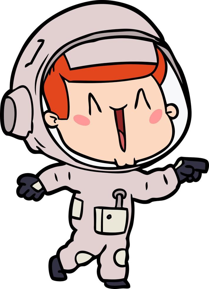 personaje de astronauta vectorial en estilo de dibujos animados vector