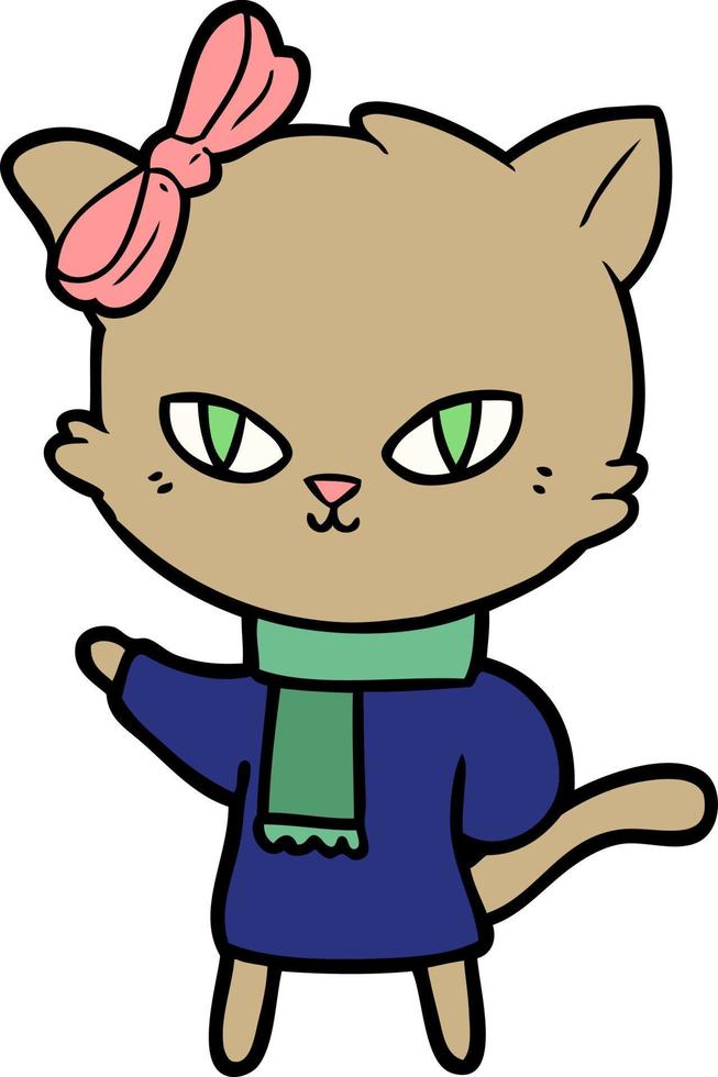 personaje de gato vectorial en estilo de dibujos animados vector