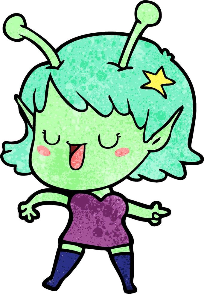 Vector alien character in cartoon style