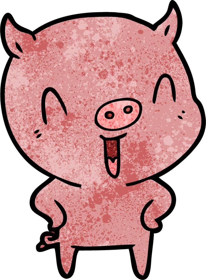 personaje de cerdo vectorial en estilo de dibujos animados vector