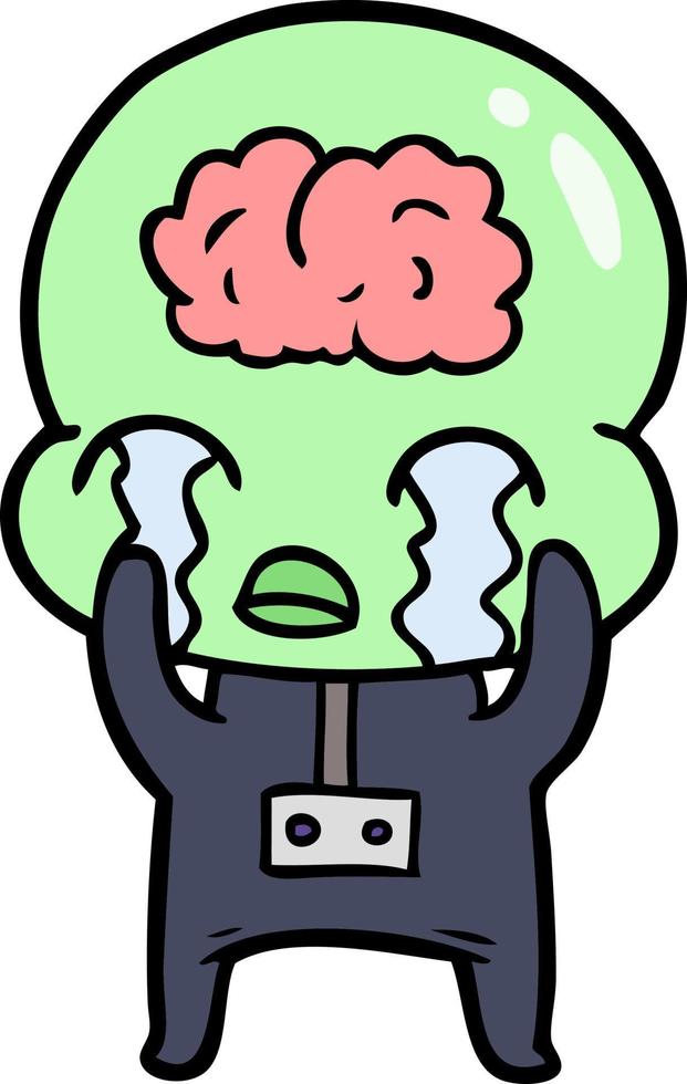 Vector alien character in cartoon style
