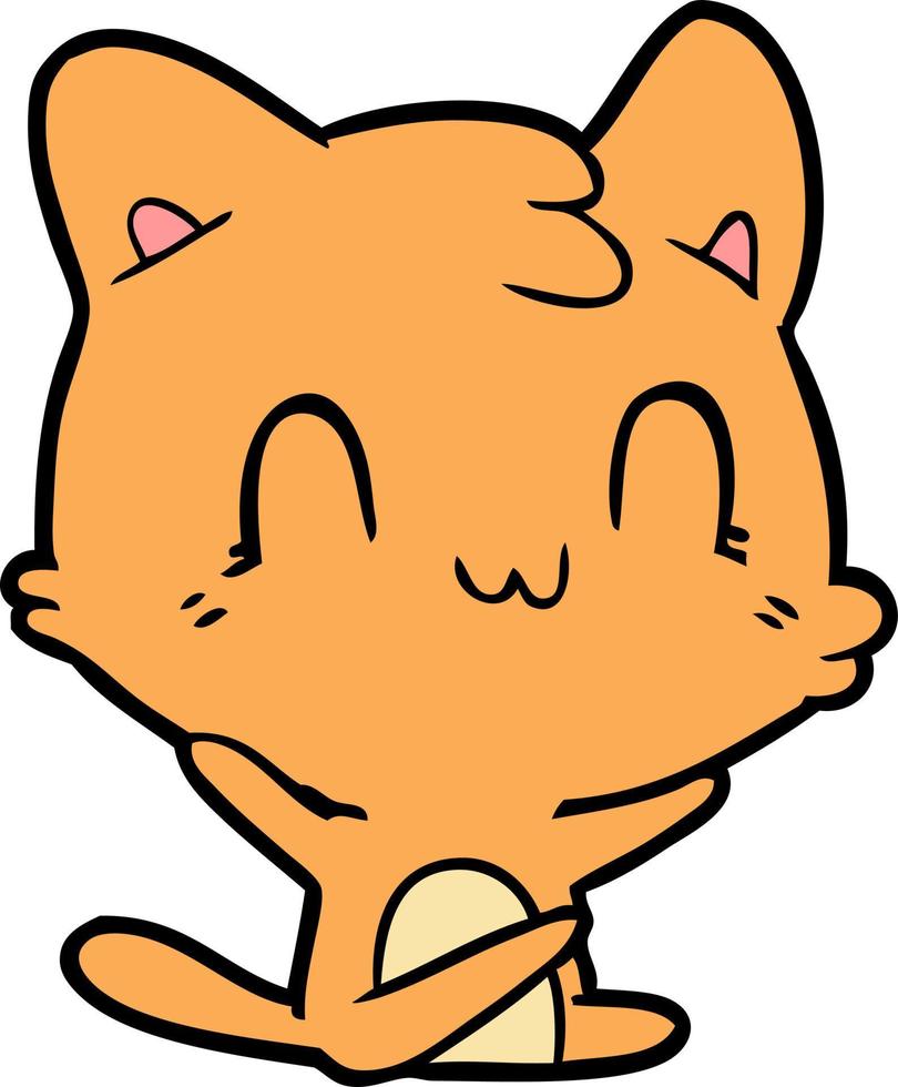 Cartoon happy cat vector