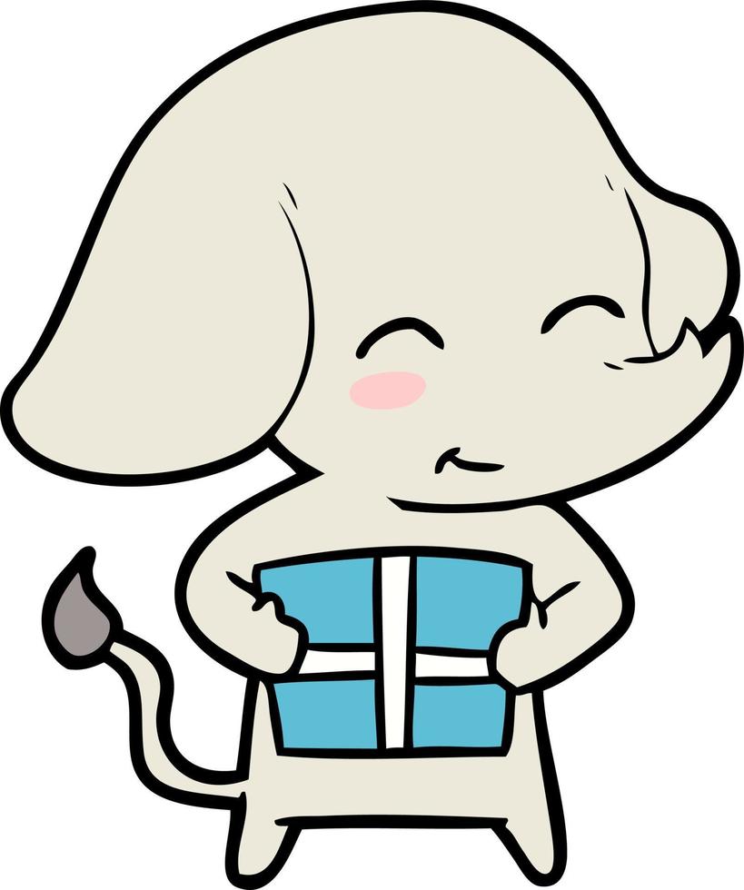 elefante lindo de dibujos animados vector