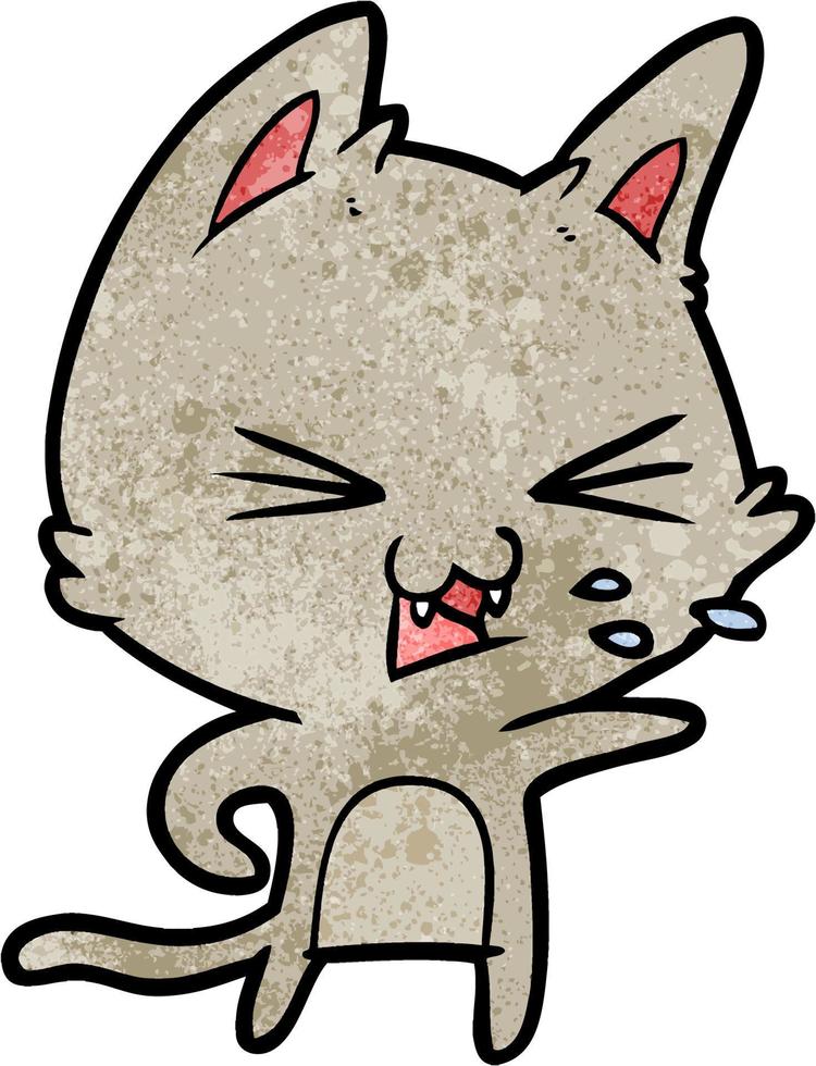 personaje de gato vectorial en estilo de dibujos animados vector