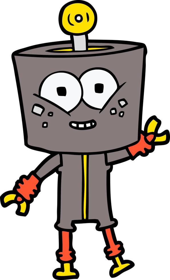 Vector robot character in cartoon style