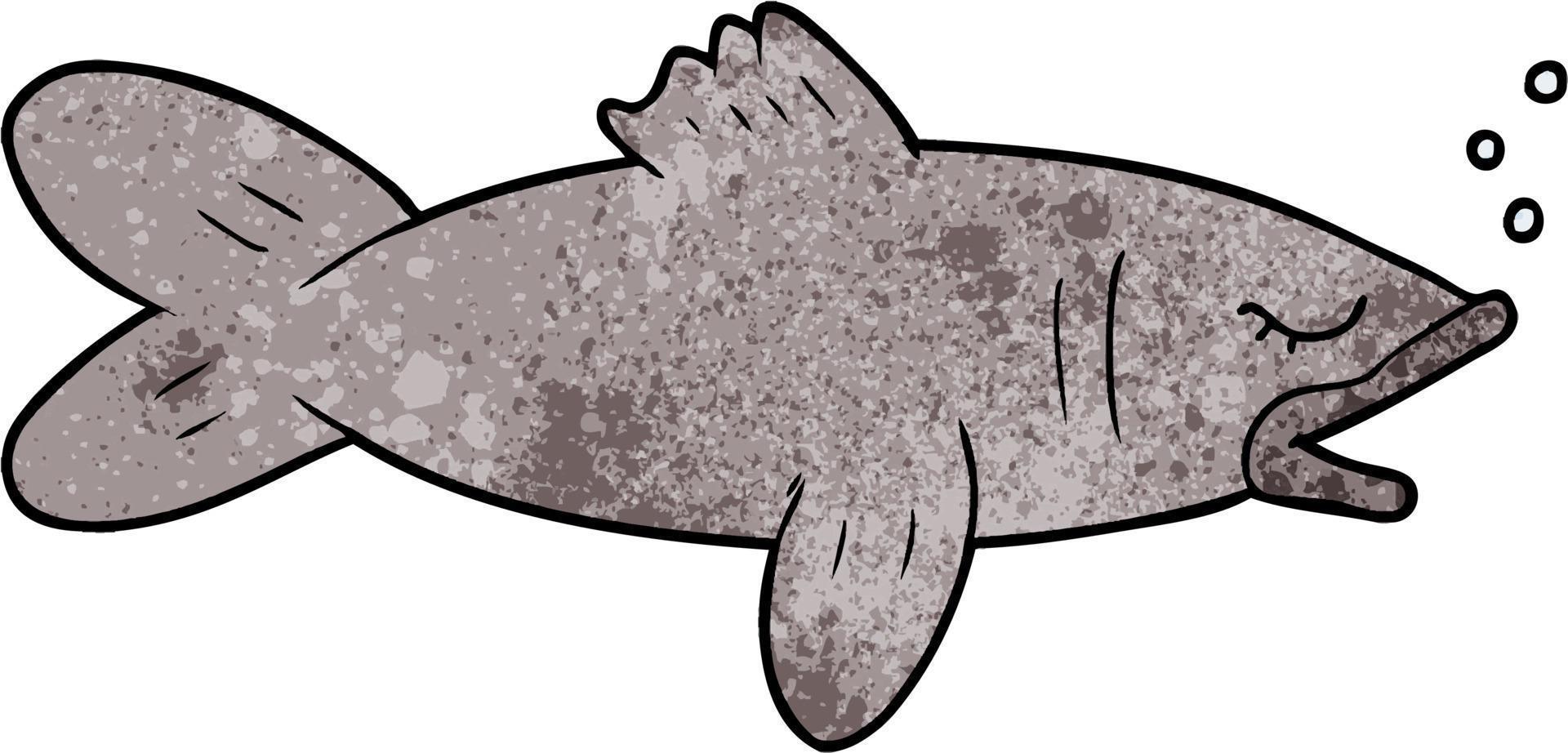pez gris de dibujos animados vector