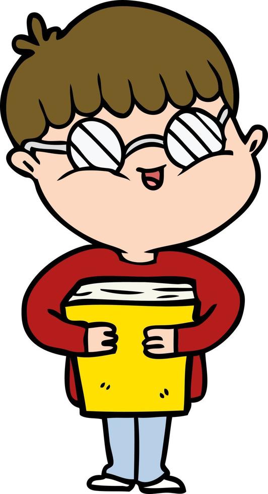 Cartoon spectacles boy vector