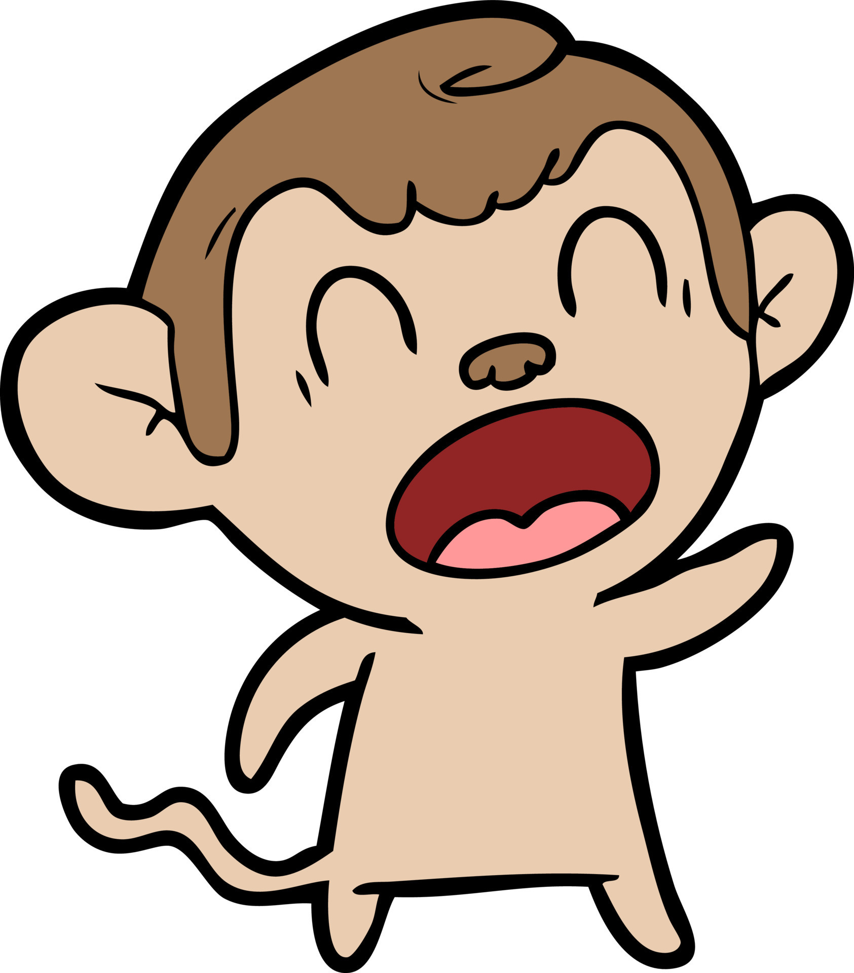 Cartoon yawning monkey 13771235 Vector Art at Vecteezy