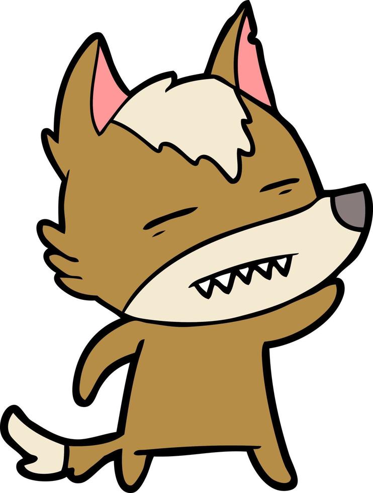 Vector wolf character in cartoon style