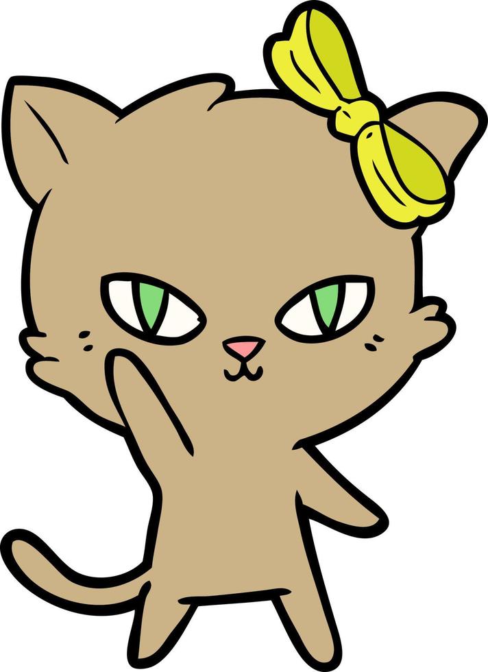 personaje de gato vectorial en estilo de dibujos animados vector