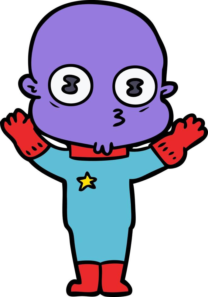 personaje alienígena vectorial en estilo de dibujos animados vector