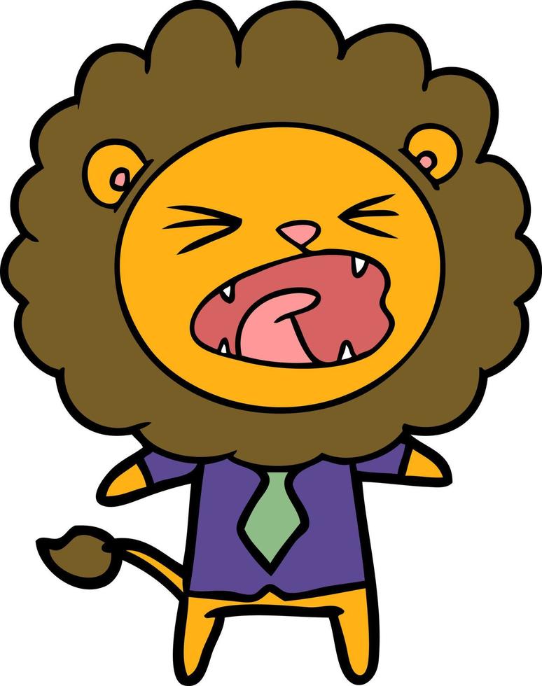 Vector lion character in cartoon style