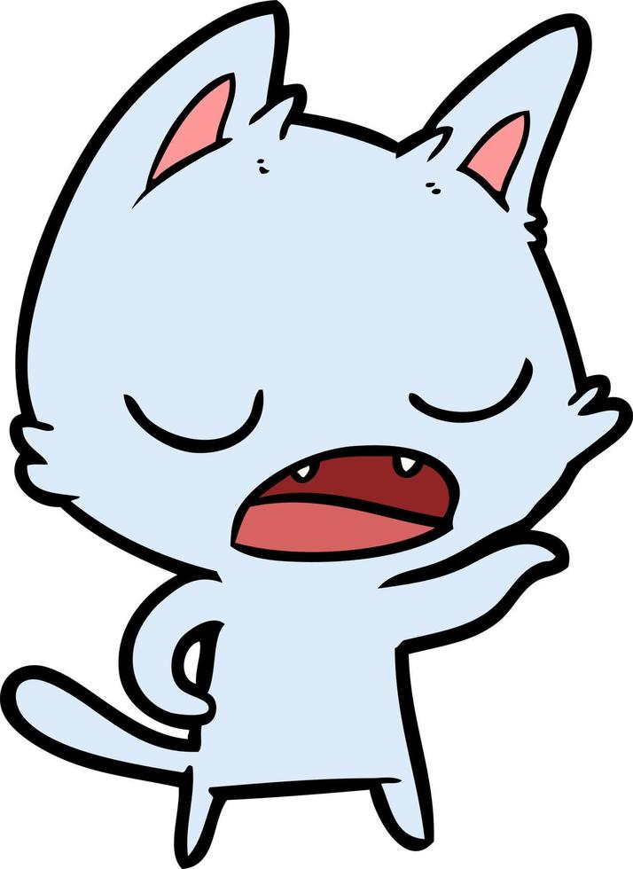 Cartoon yawning cat vector
