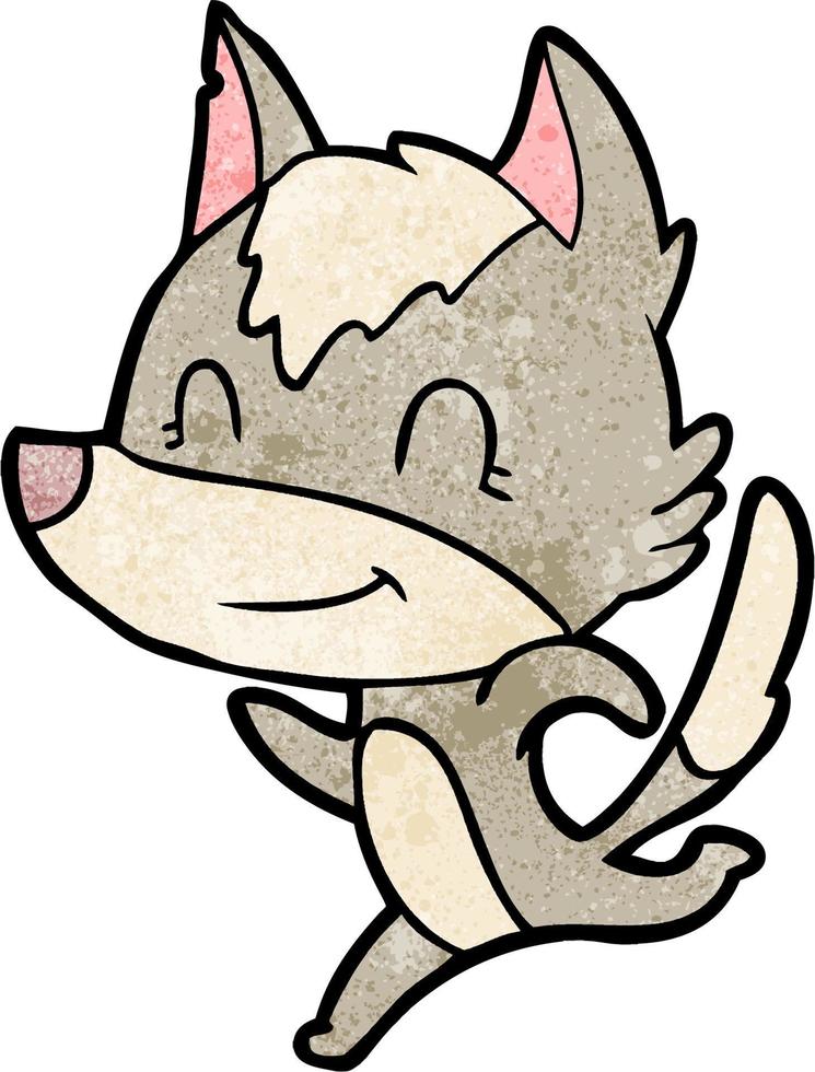 Vector wolf character in cartoon style