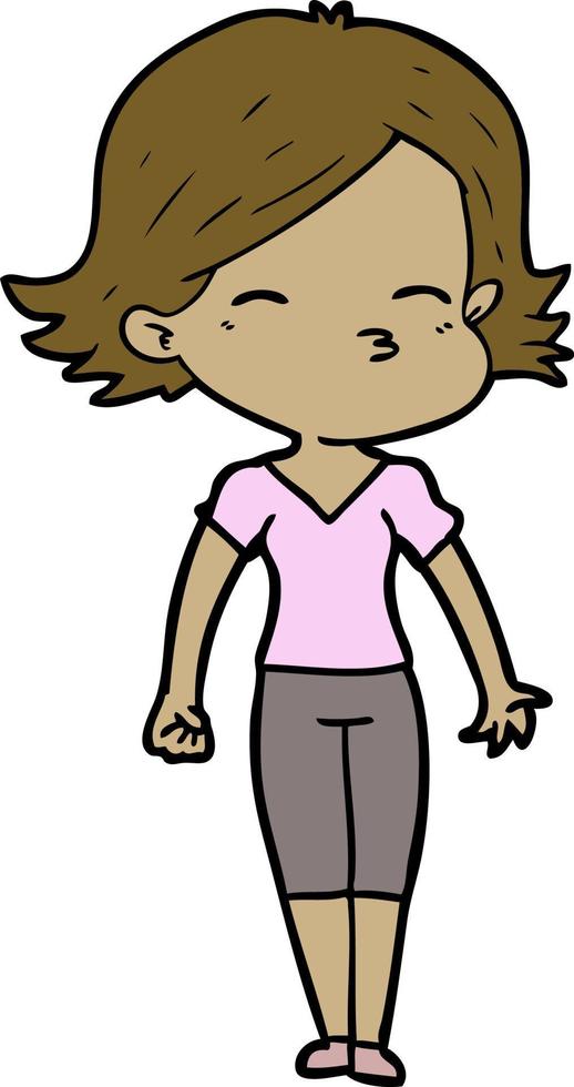 Vector woman character in cartoon style