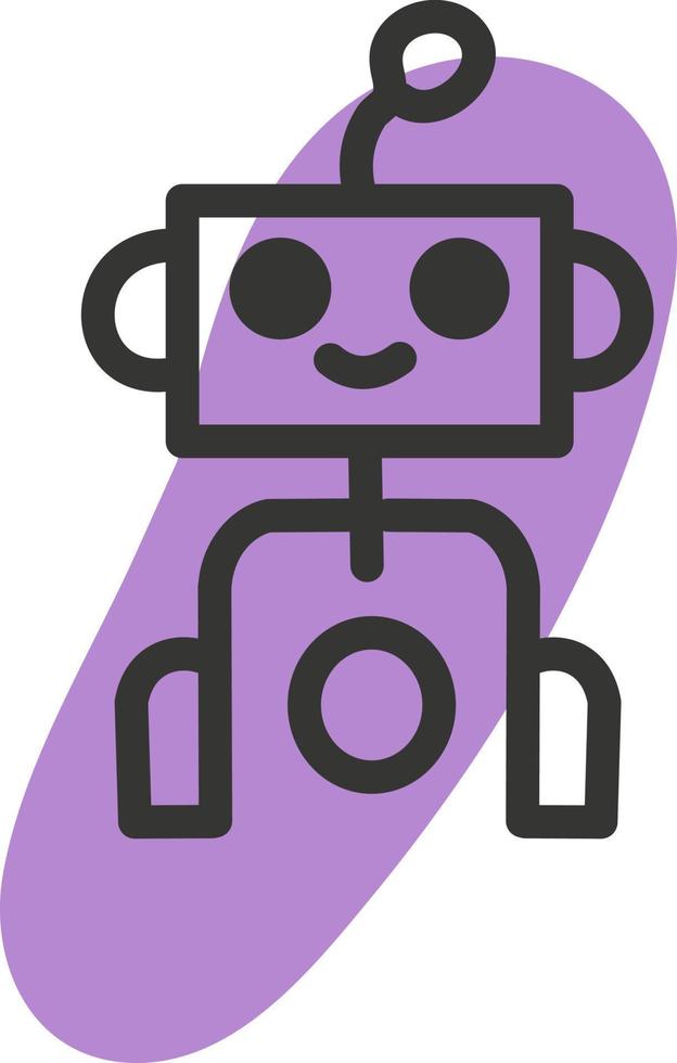 Purple robot, illustration, vector, on a white background. 13771369