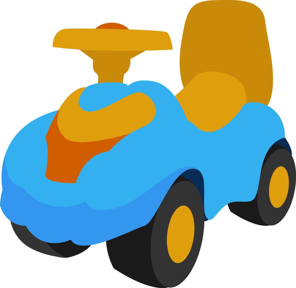 Baby car, illustration, vector on white background.