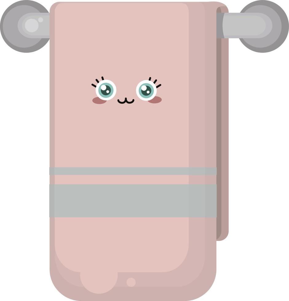Pink towel, illustration, vector on white background.