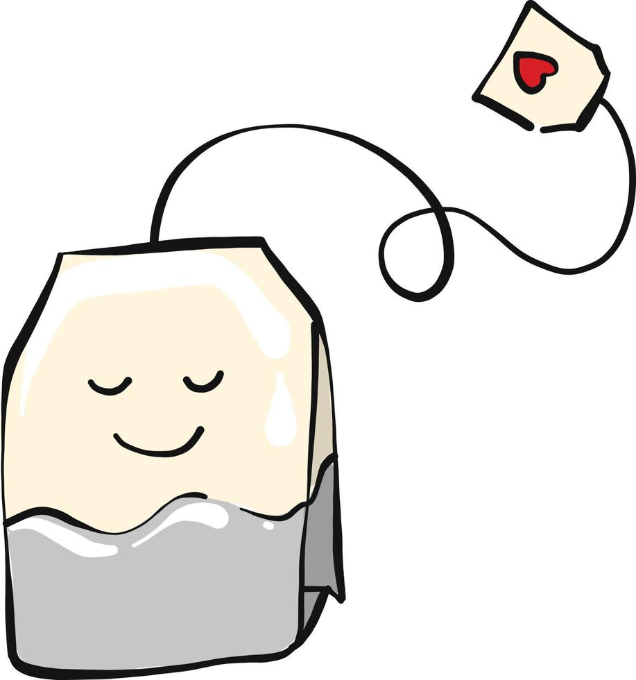 Small tea bag, illustration, vector on a white background.