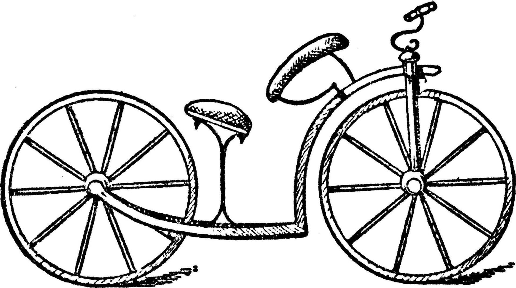 Bicycle, vintage illustration. vector