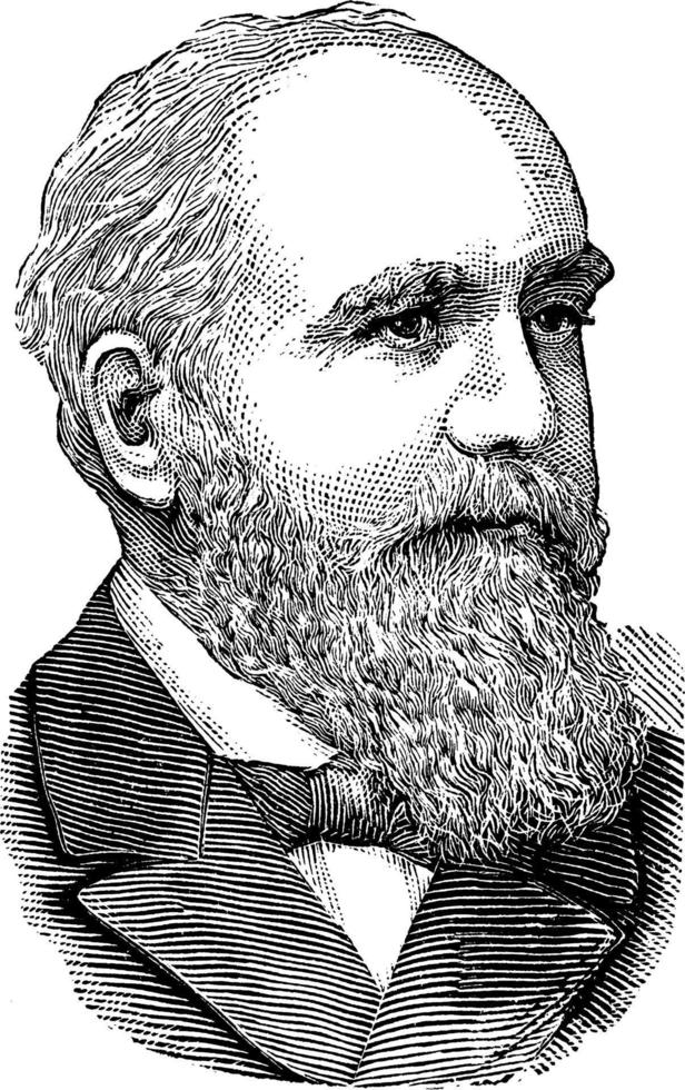 Clinton B. Fisk, vintage illustration vector